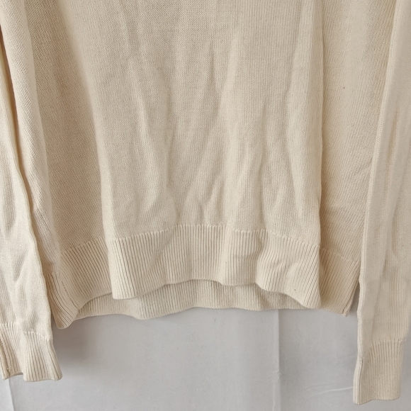 Aritzia Wilfred Clara Merino Wool Waist V-Neck Sweater In Light Birch Size SMALL - Picture 8 of 16